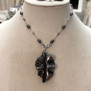 Dabby reid hematite color faux stone Leif metallic silver crystal length 12 inch